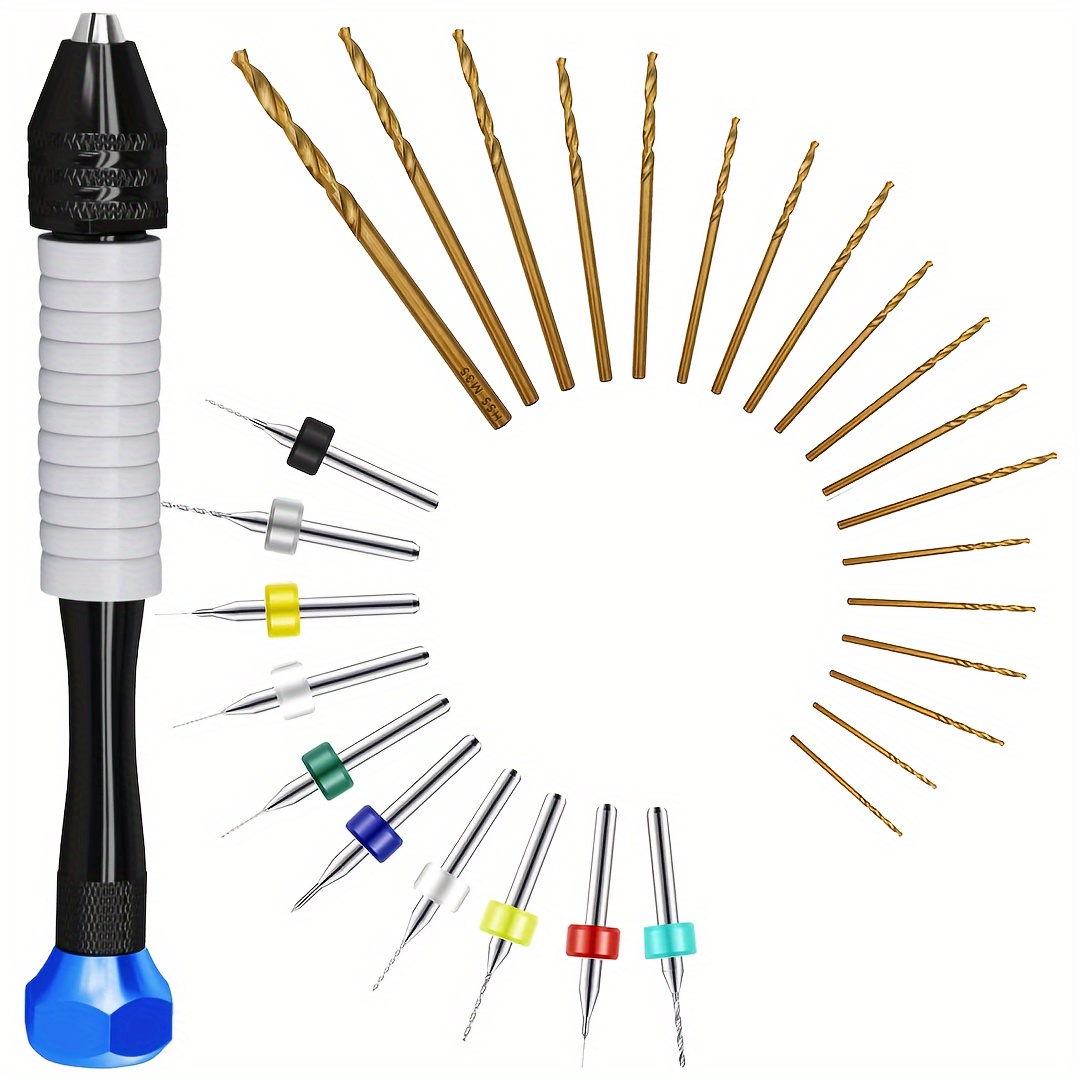 Leifide Electric Resin Drill Set, Including 300 Gold Silver Eye Screws, 10  Twist Drill Bits Tools, Electric Mini Drill with Wrench Hex Pin Vise for