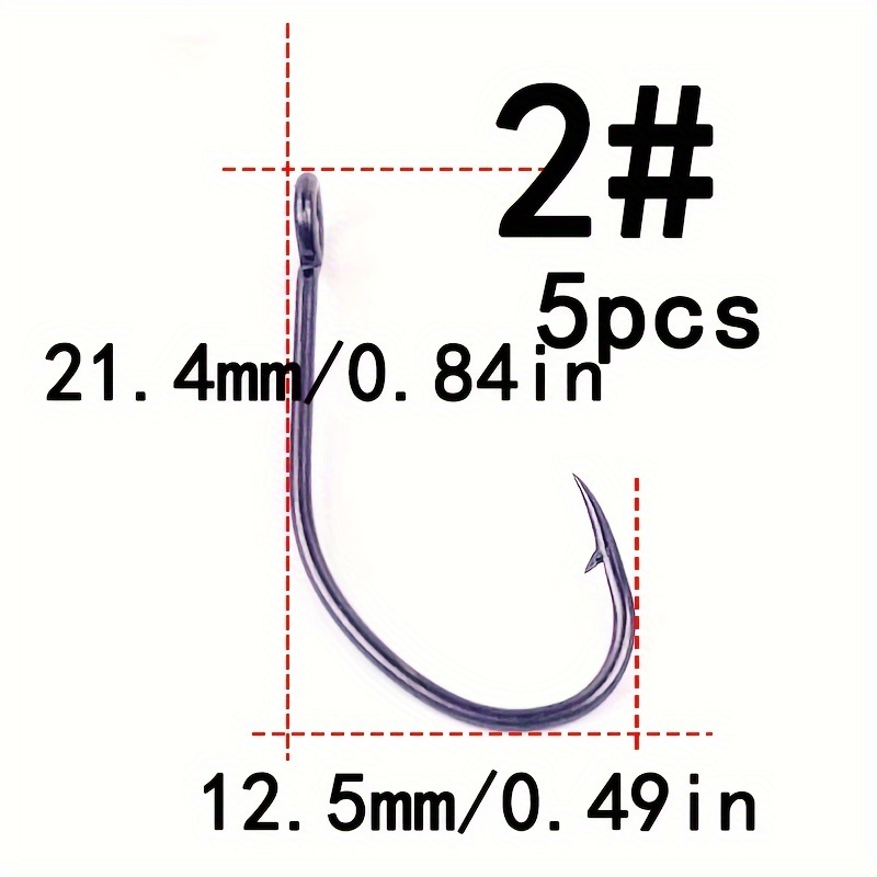 Size No.1 12 Big Eye Fish Hooks Barbed Fishing Hooks Fishing - Temu