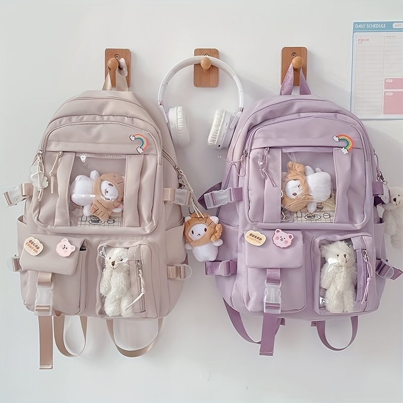 Conjunto de 5 piezas de mochila Kawaii para niñas, bolsa escolar para  estudiantes, bolsas para libros