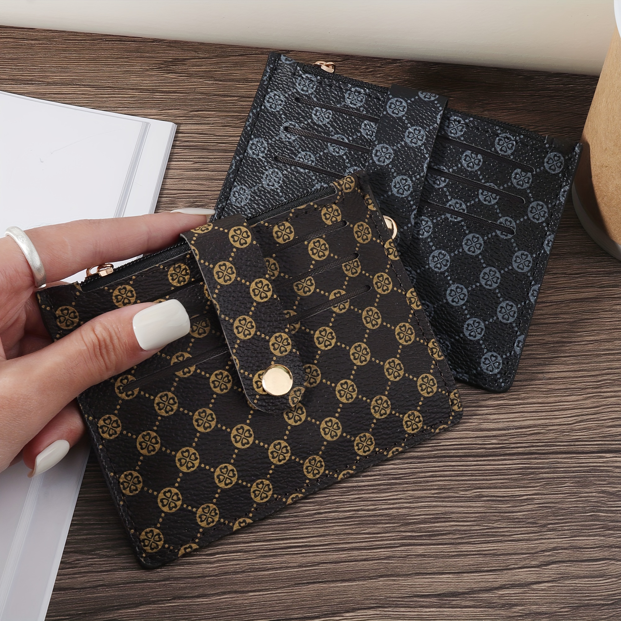 

Modern Pu Leather Card Holder (4.5" X 3.5" X 0.1"), Mini Slim And Portable Wallet, Cash Id And Credit Card Pocket