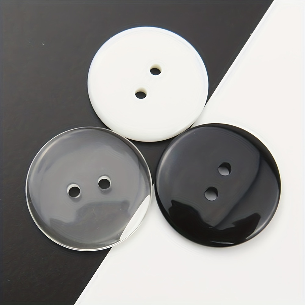 Paquete de 20 botones, botones negros de 20 mm, 4 agujeros
