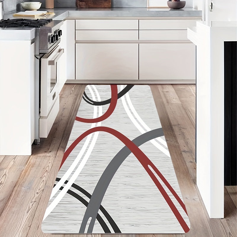 Kitchen Rugs 2 Piece, Modern Abstract Design Anti Fatigue Memory Foam Floor  Mats Cushioned, Waterproof Kitchen Runner Rug for Office, Workshop, Floor,  Laundry, Grey