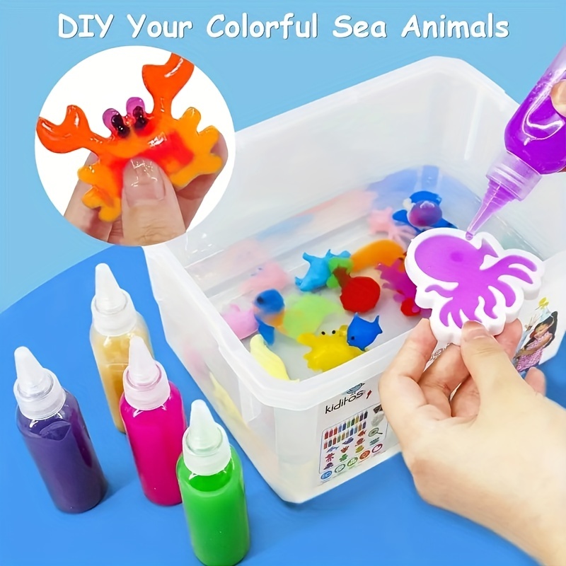Water Beads Aqua With syringe Magic Filler Rainbow Mix Kids