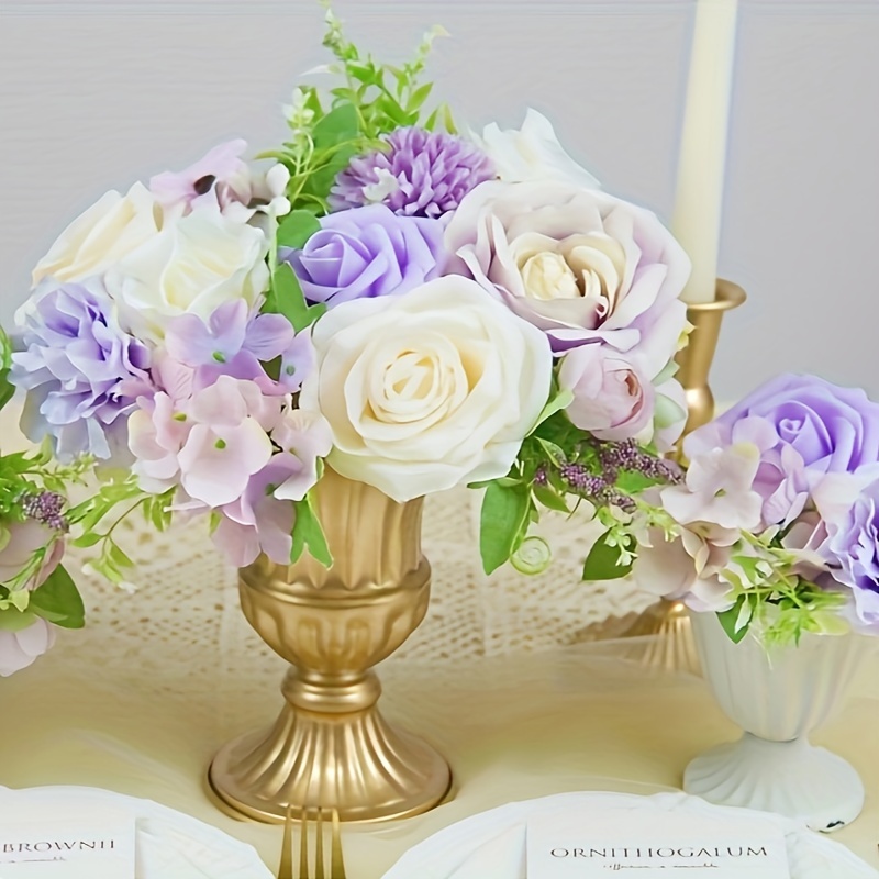 Artificial Flowers Combo Box Set purple Silk Fake Flowers - Temu