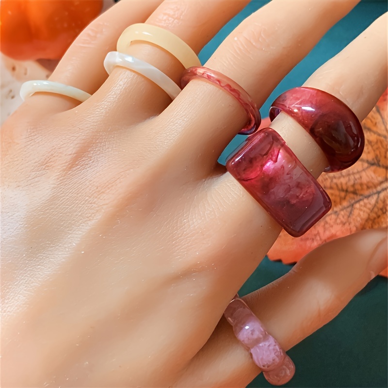 Acrylic Ring Plastic Chunky Rings Plastic Rings Chunky Trendy
