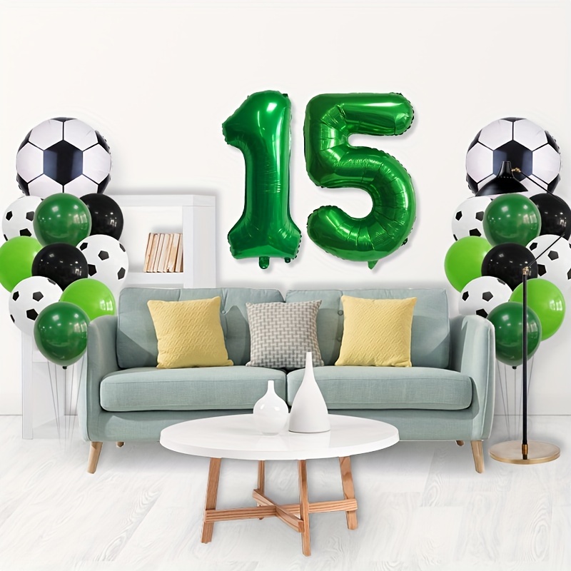 Kit de arco de globos de fiesta de fútbol, decoraciones de fiesta de globos  de fútbol, incluye globos de papel de aluminio de trofeo de campeonato de