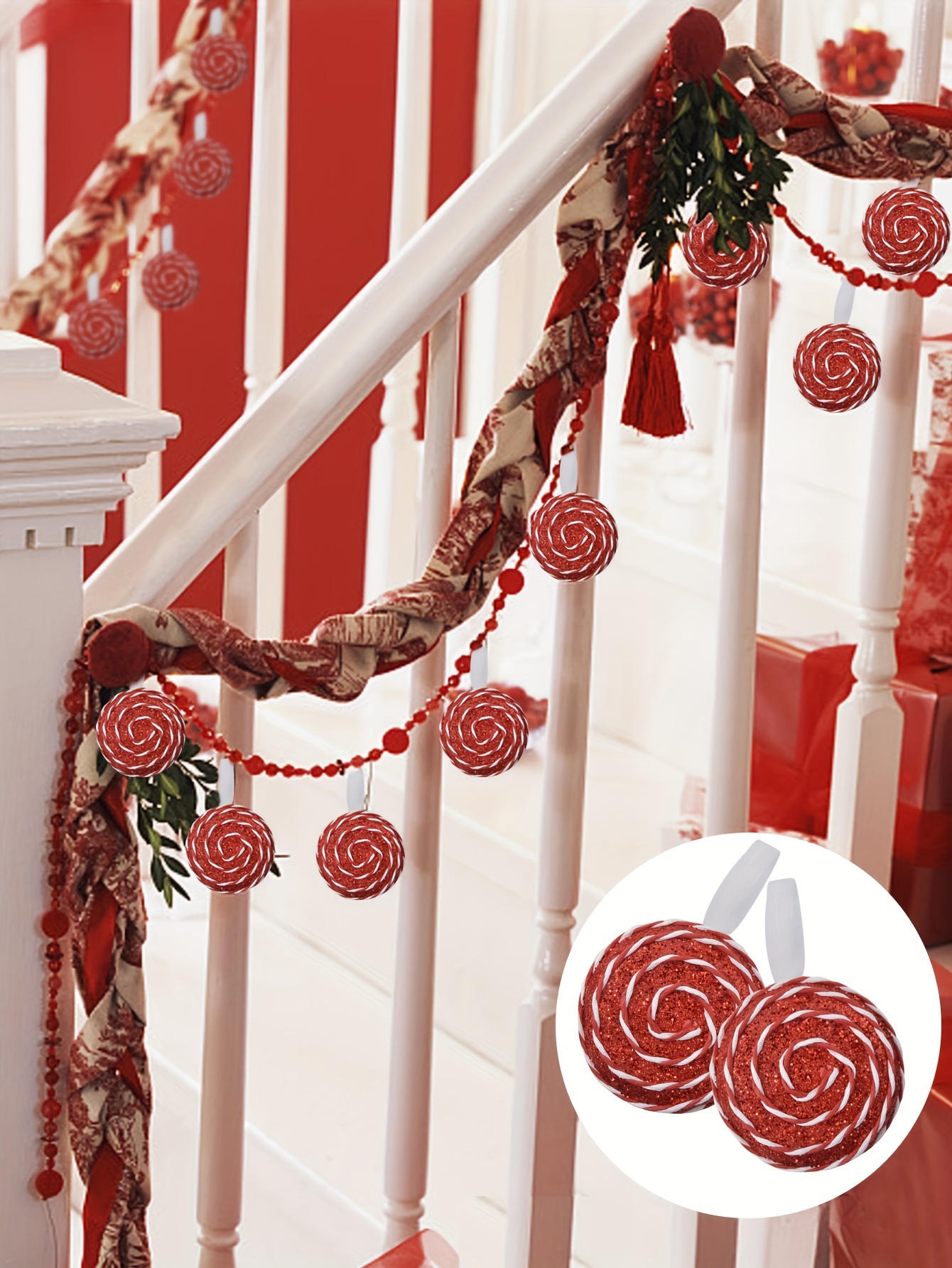 Giant Red & White Glitter Candy Cane or Sweet Christmas Tree