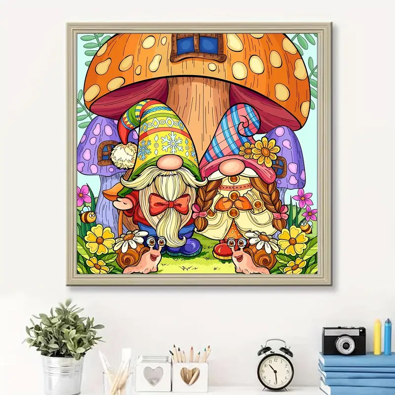 Gnomes Diamond Painting Kits For Adults - Mushroom Bee 5D Artificial  Diamond Art Kits For Adults Kids Beginner, DIY Full Artificial Diamond Dots  Paint