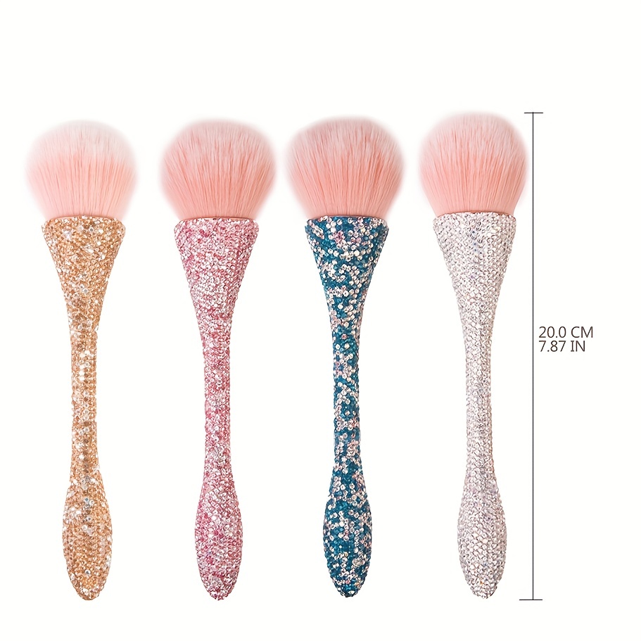 Crystal Mineral Powder Brush Nail Dust Brush Kabuki Makeup - Temu