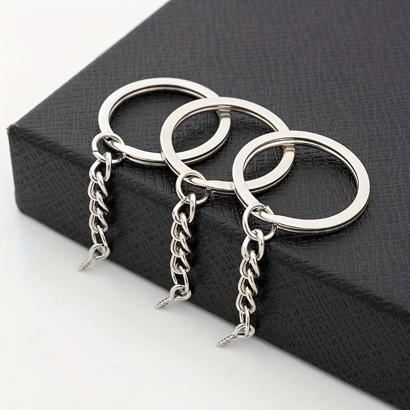 Flat Rings Chain Keychains, Alloy Keychain Accessories