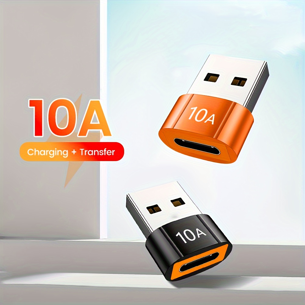 

2pcs 10 A Type C To Usb 3.0 Adapter Supports Data Cable Connector Conversion For Charging And Data Transmission