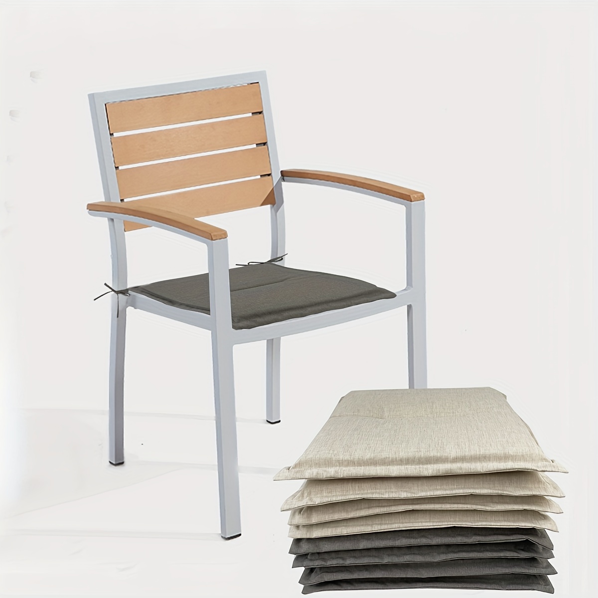 Cojines de asiento para sillas de comedor, 6 unidades, juego de 6 cojines  de silla de cocina, cojines de silla de comedor de 18 x 18 pulgadas,  cojines