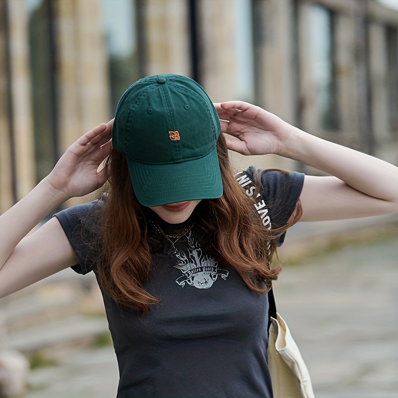 Todo El Día Gorra De Béisbol Bordada Color Sólido Mujer - Temu