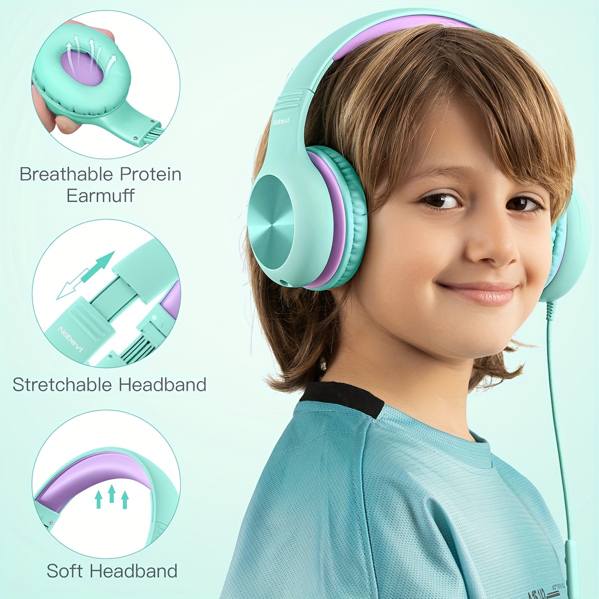 1pc Casque Pour Enfants Avec Microphone Casque Sur L'oreille