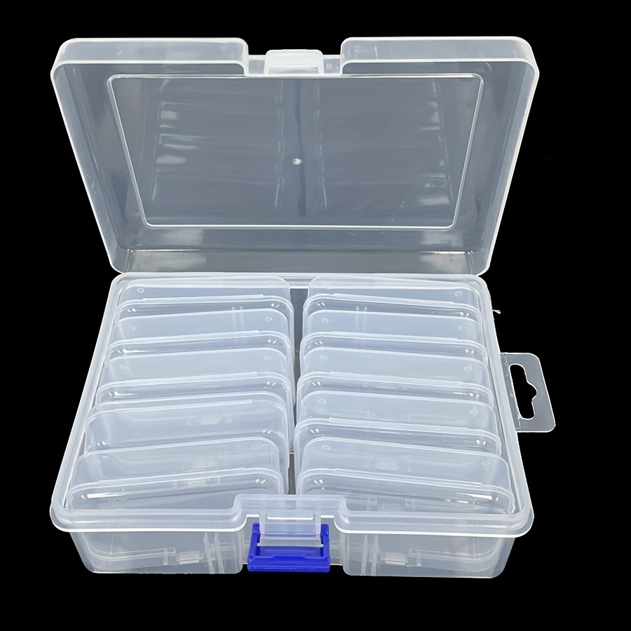 Caja de Herramientas portátil, caja vacía de plástico transparente, caja de  almacenamiento de cuentas para pintura de diamantes, accesorios para rompe