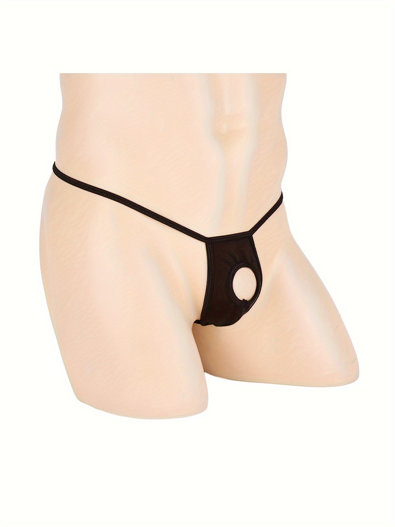 MENS OPEN FRONT Hole T-back Lingerie Crotchless G-string Thong