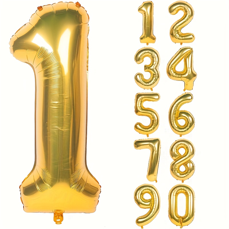 40 Inch 2024 Pack of 4 Gold Huge Numbers Balloons Giant Large Helium Foil  Mylar Big Number for Christmas New Year Party Graduation Birthday (Gold, 40