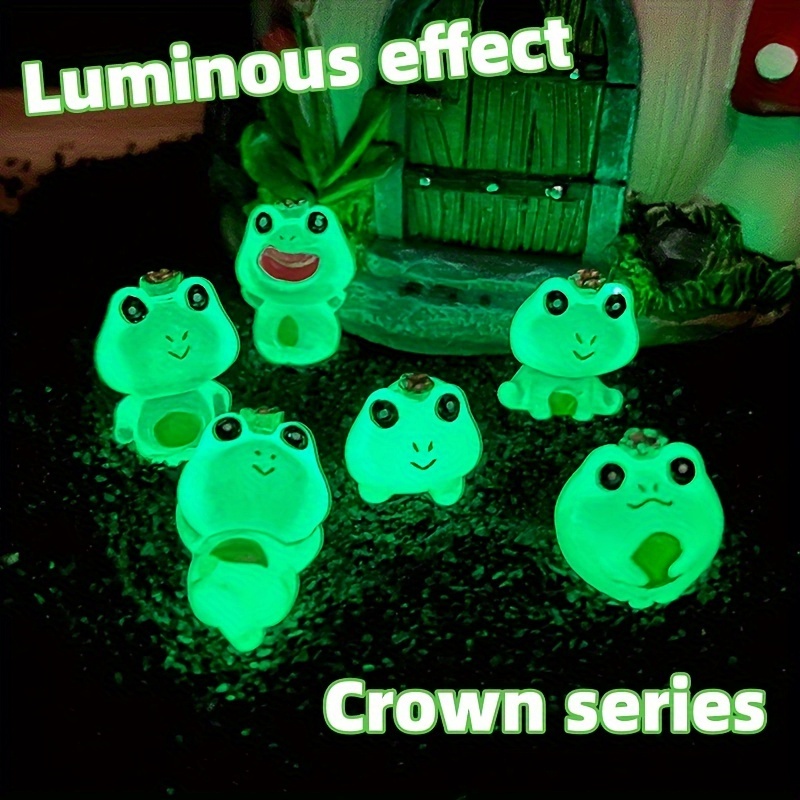 Luminous Mini Frogs Figurines, 140pcs Colorful Resin Mini Frogs Glow in The  Dark, Frog Miniature Figurines, Tiny Cute Frog Figurines, Miniature Moss