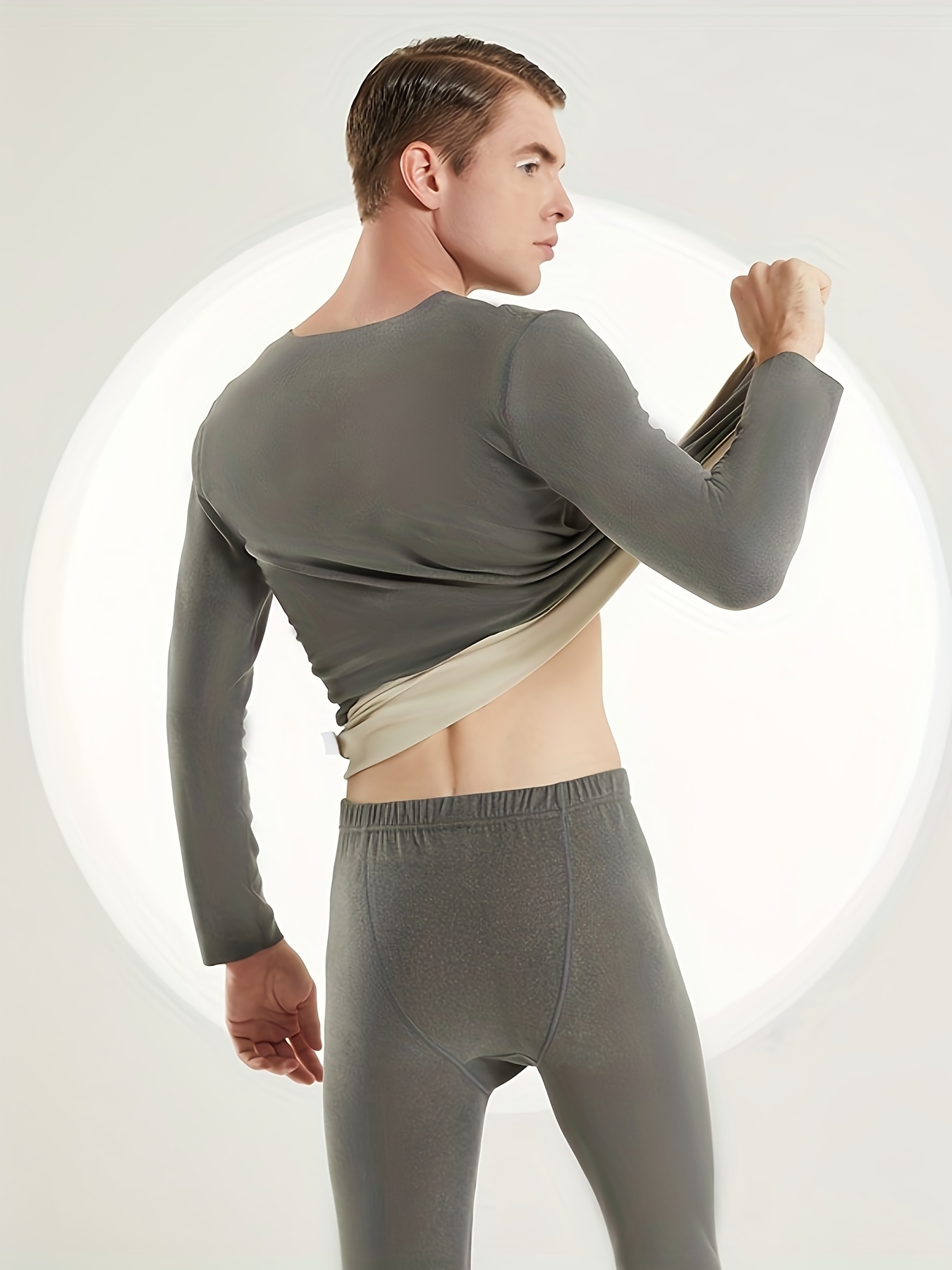 Men's Thermal Underwear Set Thickened Fleece Long Sleeve - Temu Canada