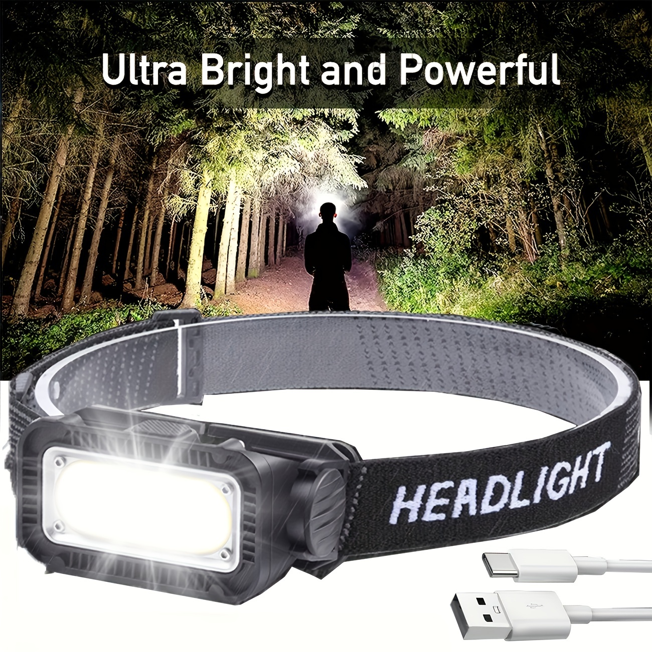 1pc Ultra Bright Rechargeable Headlamp With White And Red Light 1200 Lumens  Lighting Modes Waterproof Headlight Perfect For Outdoor Activities Camping  Running Cycling And Fishing Discounts For Everyone Temu