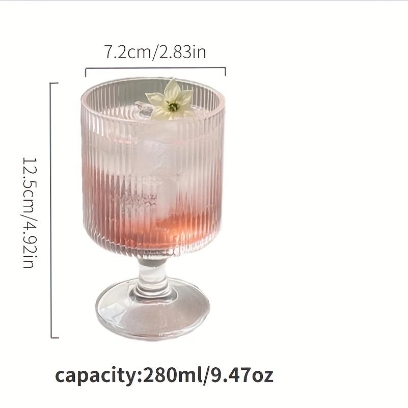 Unique Glass Cup, Vertical Stripes Ice Cream Yogurt Dessert Cup, Footed  Drinking Cup, Stylish Water Cup, Household Glass Cup, Glassware, Drinkware  - Temu