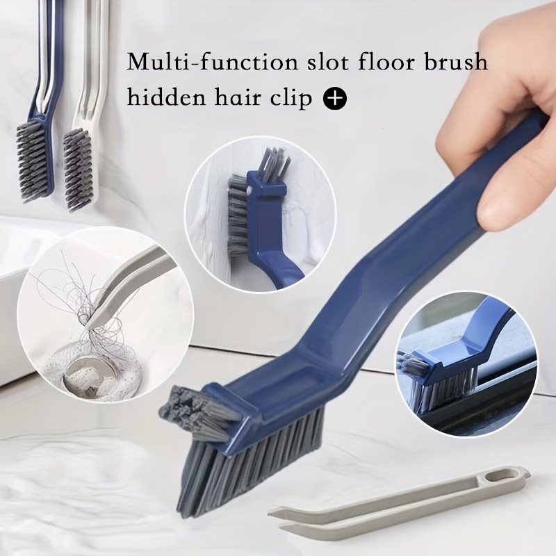 1pc Bathroom Multifunctional Floor Brush With Hard Bristle For Tile Seam  Cleaning