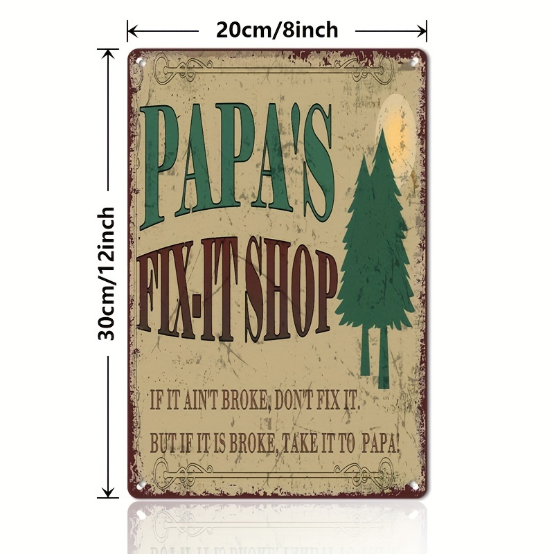 Metal Tin Sign Welcome Papa's Vintage Metal Sign Wall - Temu