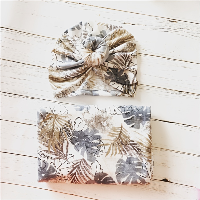 Baby Hat, Bag & Towel Set with Leopard Throw Blanket
