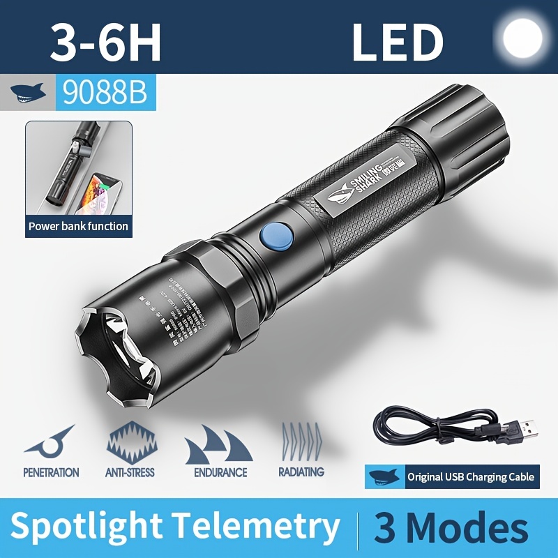 Lampe de poche laser tactique rechargeable à LED lumens élevés