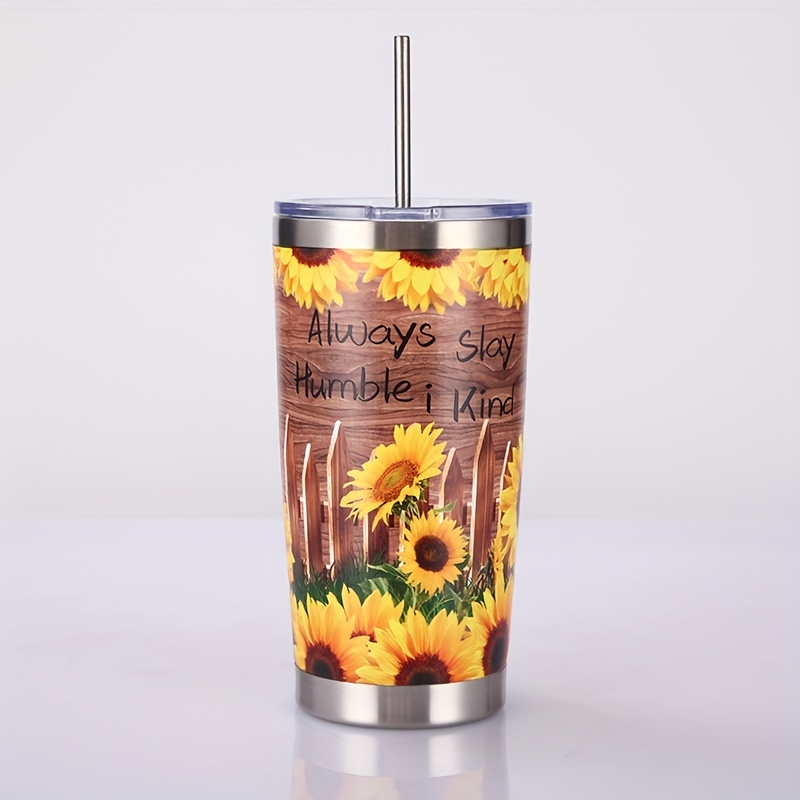 Sunflower Tumbler With Lid And Straw Gifts For Women Tumbler - Temu