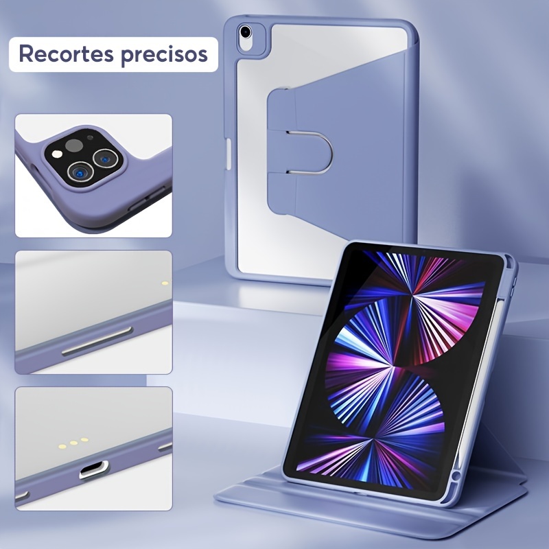  ProCase Funda para iPad de 10ª generación con soporte para  lápices 2022 de 10.9 pulgadas, funda trasera transparente para iPad 10,  funda para iPad de 10ª generación para A2696, A2757, A2777