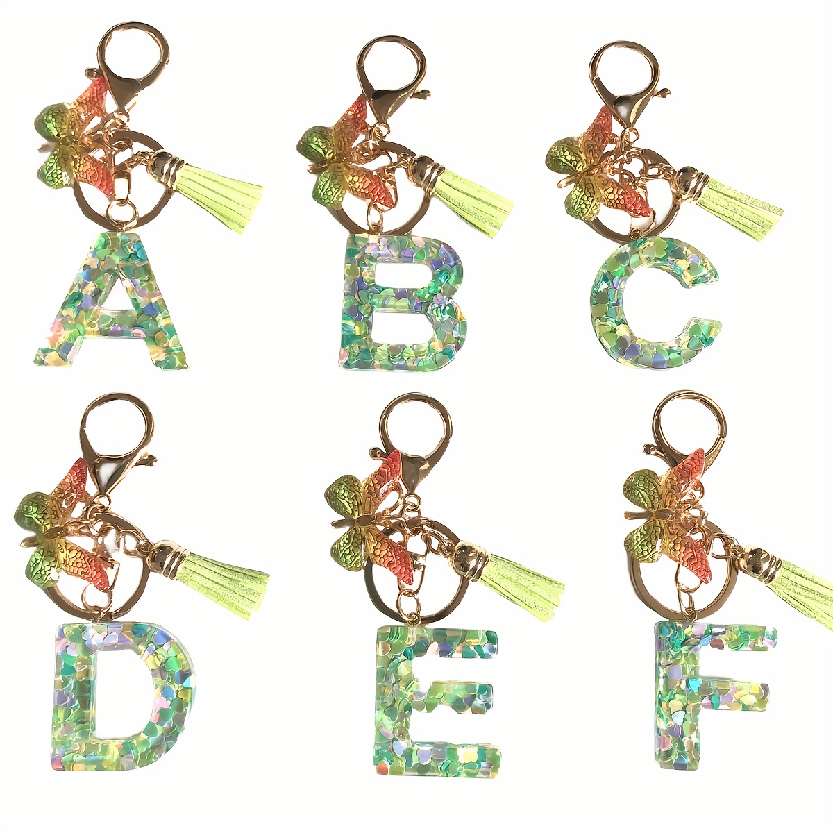 green 26 letter keychain acrylic tassel alloy - Temu green 26 letter keychain acrylic tassel alloy - Temu