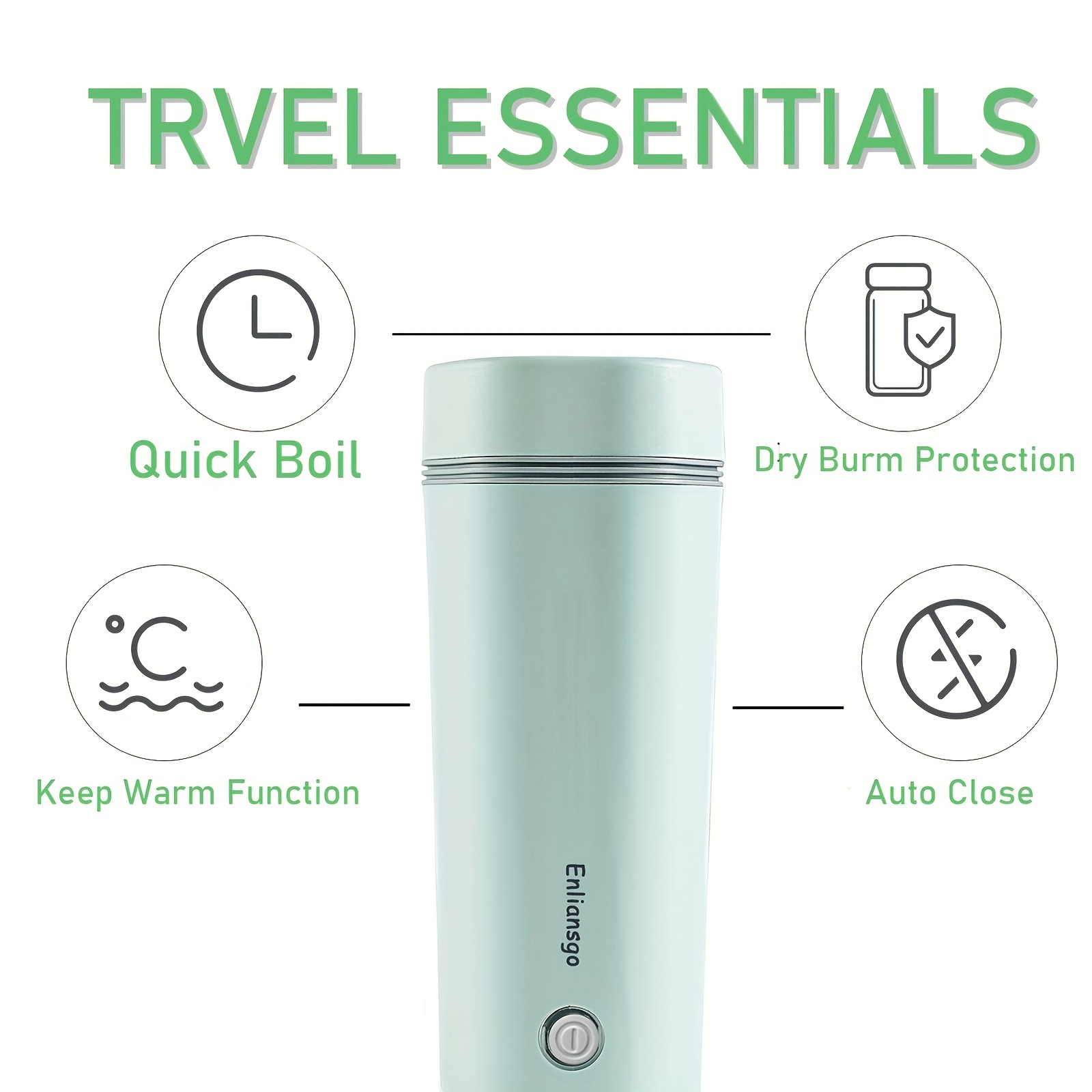 Travel Kettle Electric Small Stainless Steel - Portable Electric Kettle for  Boiling Water - Travel Tea Kettle - Portable Water Boiler - One Cup Hot