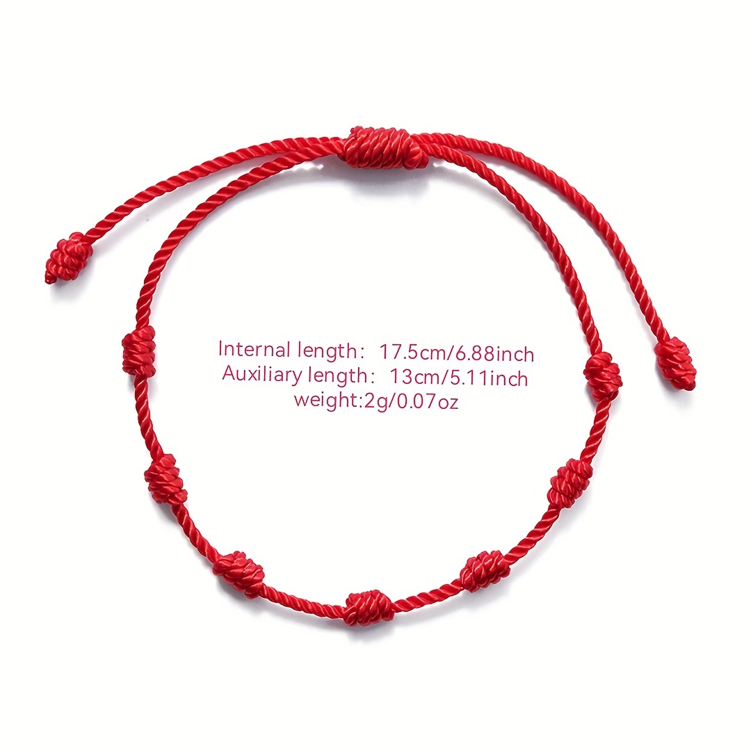 Adjustable Red Bracelet Pull Weave Hand Rope Palm Eye Braided