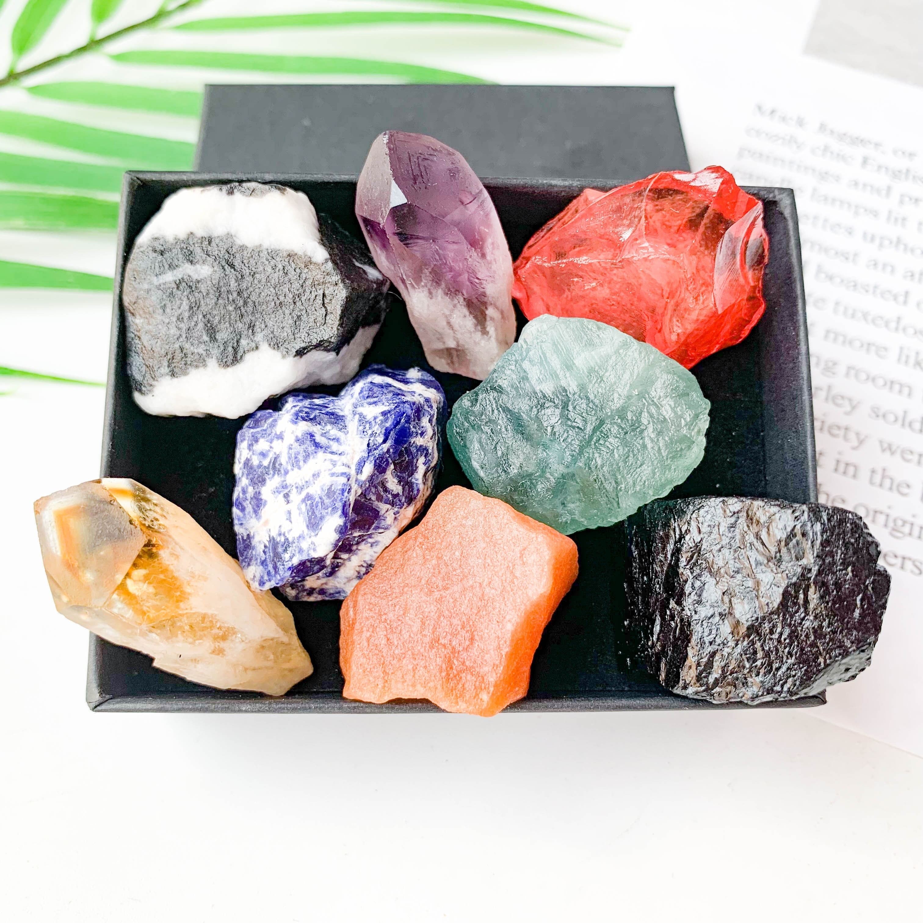 Natural Large Size Crystals And Gemstone Collection Box, Chakra