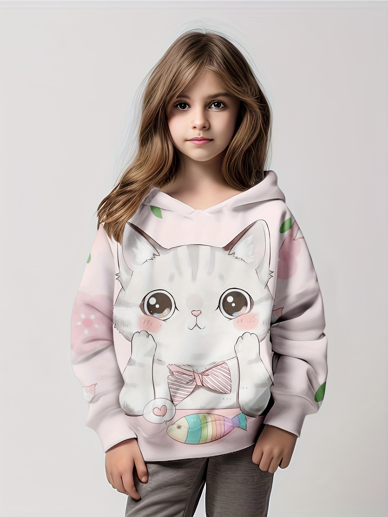 Cat Fish Digital Print Girl Trendy Hoodie Sweatshirt Comfort - Temu  Australia