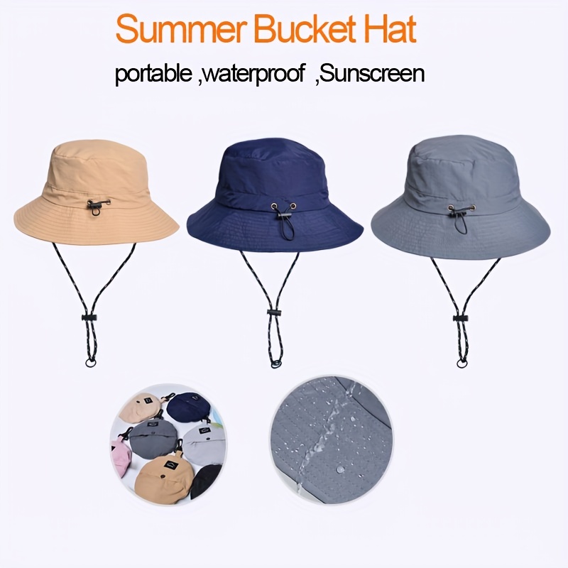 1pc New Summer Portable Bucket Hat For Women And Men Waterproof Bucket Hat  Packable Bag Hat Sunscreen Outdoor Hiking Sunshade - Jewelry & Accessories  - Temu