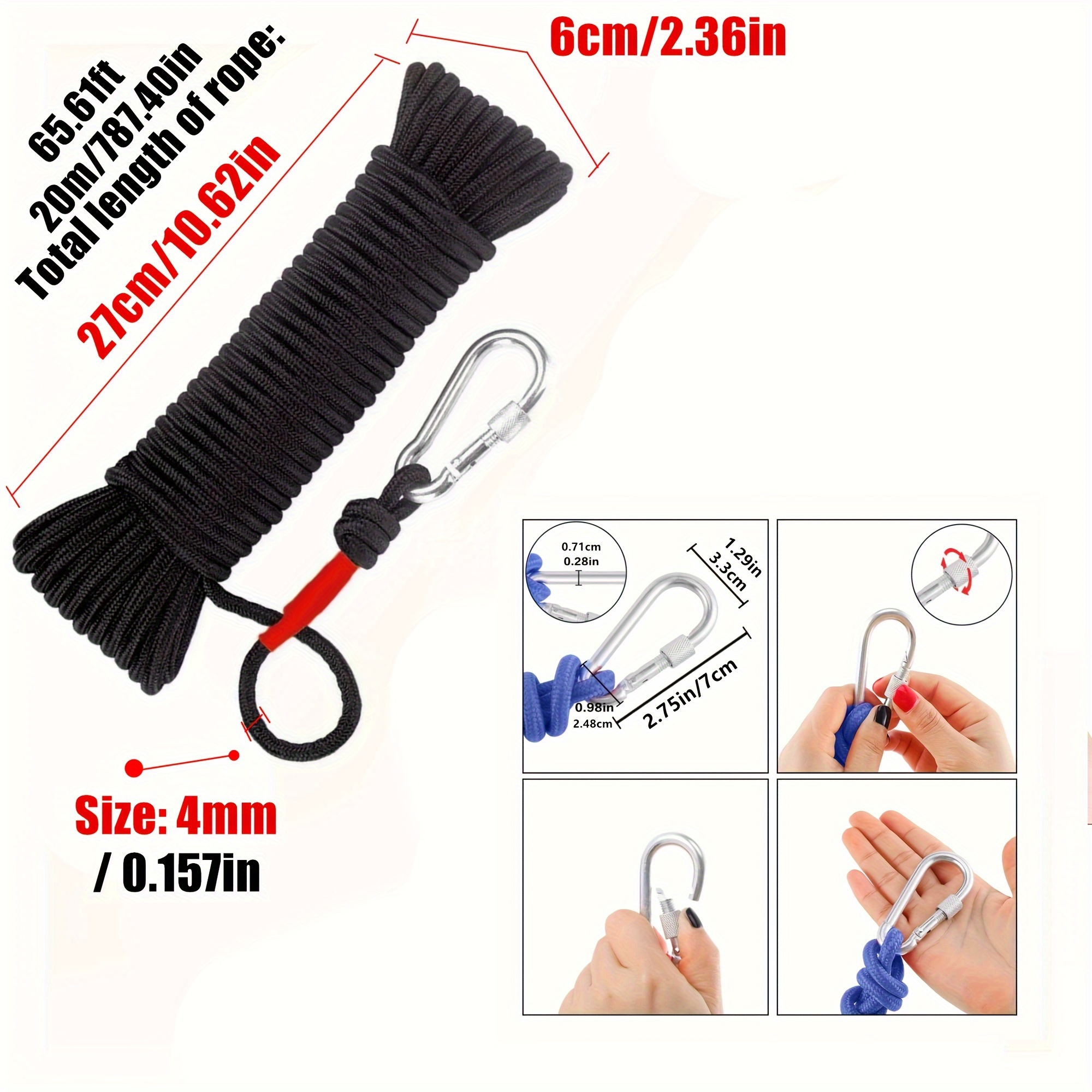 Magnet Fishing Nylon Rope All Purpose High Strength Cord Safety Braid New  RED Nylon Rope 6mm 10 Meters for Magnet Fishing Durab - AliExpress