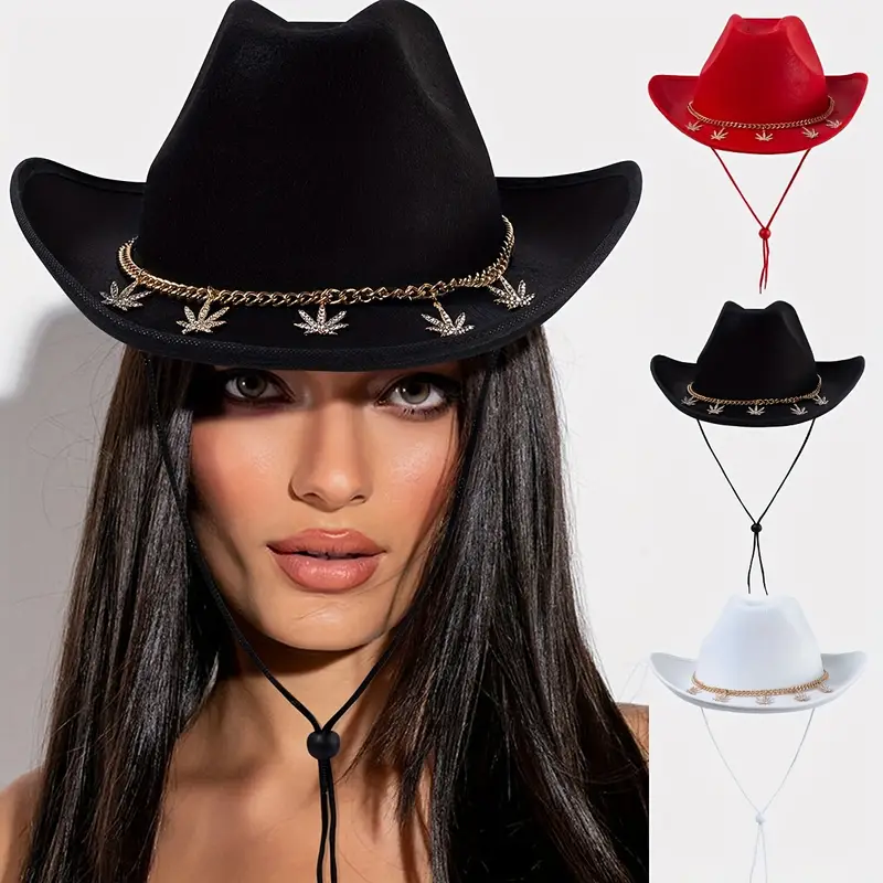 Sombreros De Vaquero Con Decoración De Cadena De Mariposa Y - Temu