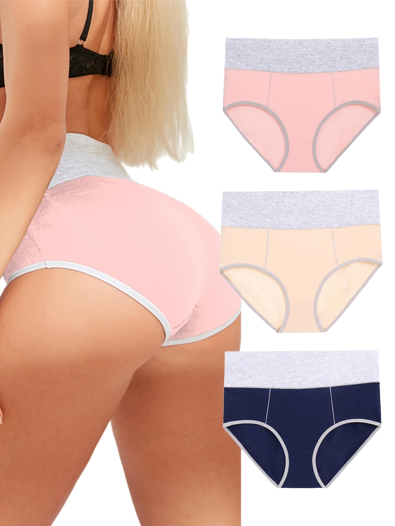 Women's Cotton Thongs Breathable Bikini Panties Underwear - Temu