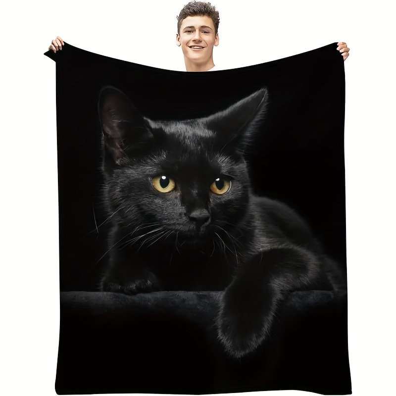 1pc black cat animal blanket flannel throw blanket for   bed couch sofa chairamazons popular animal gift blanket blanket blanket winter nap sofa cover blanket air conditioning blanket sleep cover blanket details 6