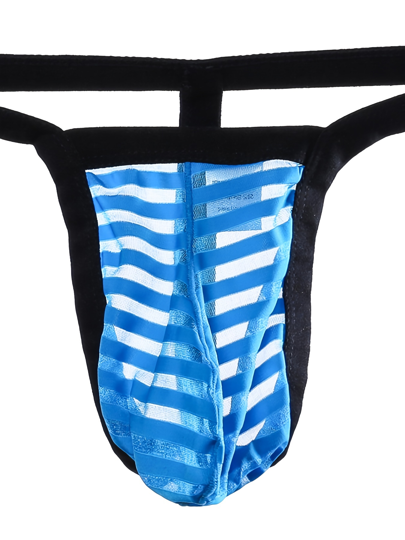 Men Sexy Stripe Lingerie T-back Thongs G String Pouch Underwear