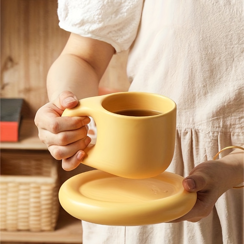 Fatty Coffee Cup With Saucer Set Gift Box Set Ceramic Mug - Temu