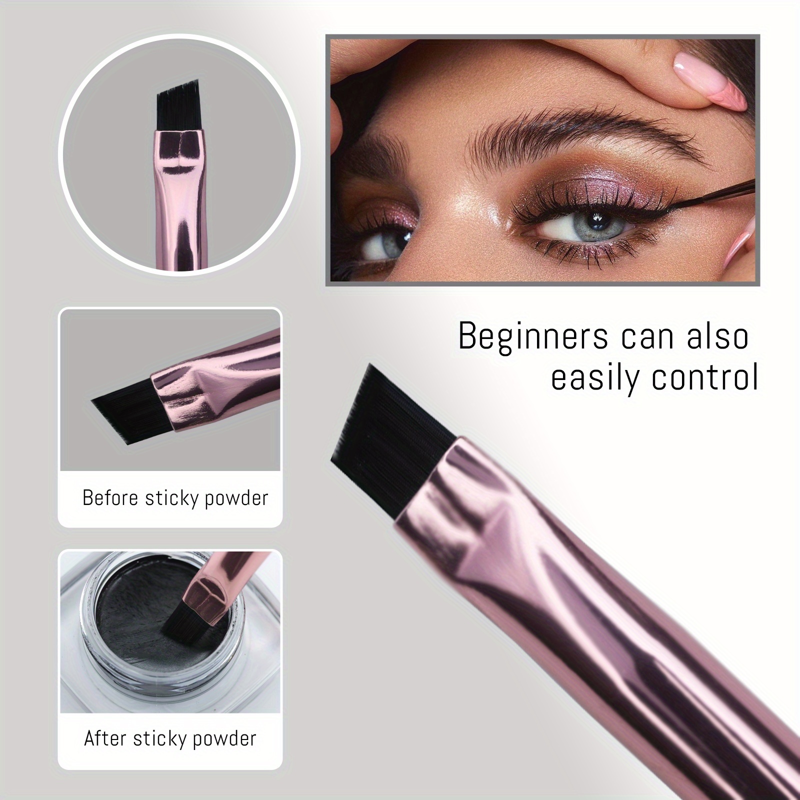 ALBEAUT Eyeliner Brow Brush Angled Thin Gel Liner Makeup Brush