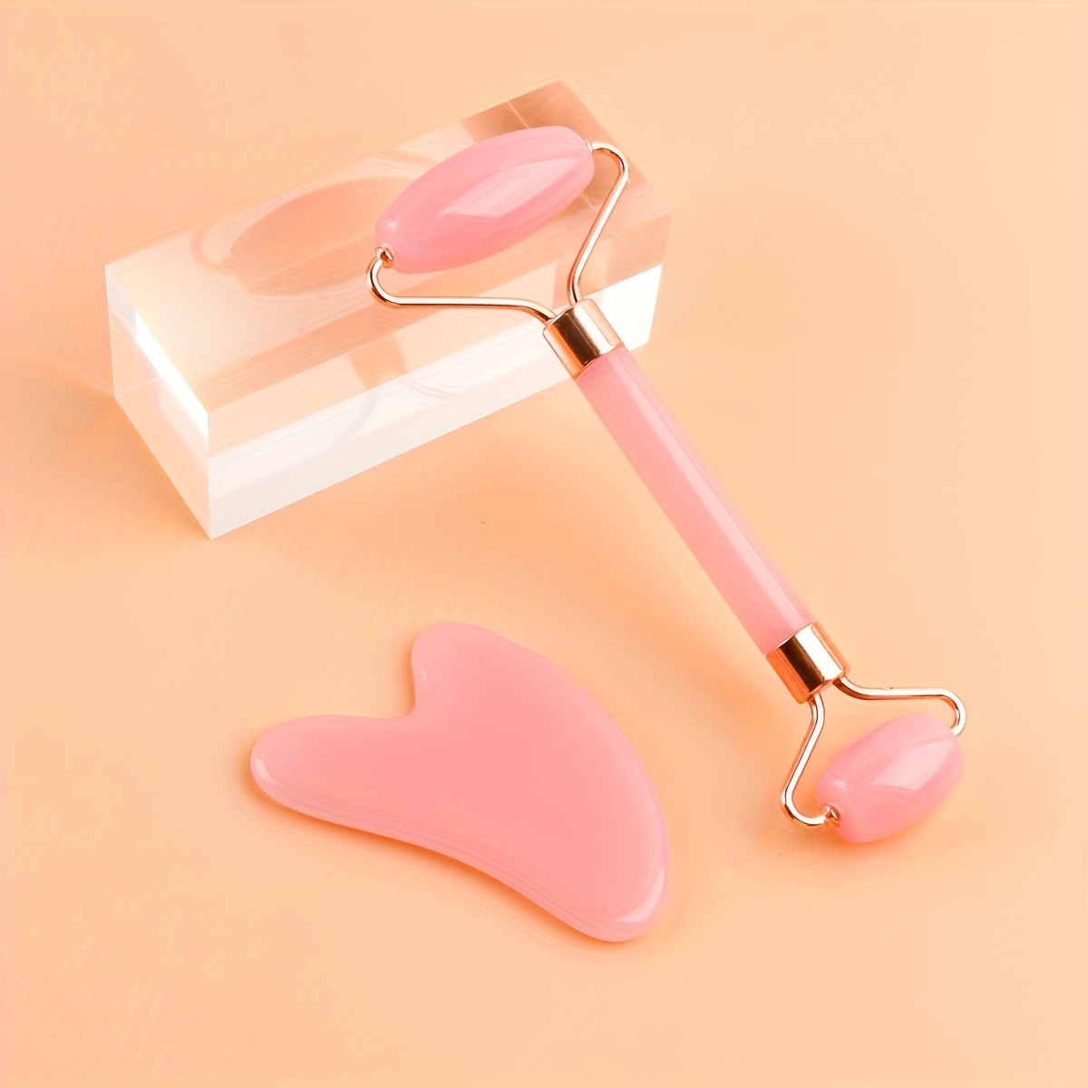 

Face Roller Gua Sha Set - Heart Shape Guasha Board Facial Roller Facial Beauty Roller Skin Care Tools - Great Gift - Mother's Day Gift