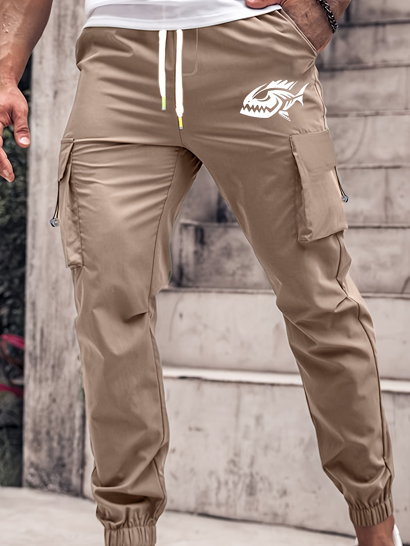 Classic Design Solid Color Multi Flap Pockets Men's Cargo - Temu