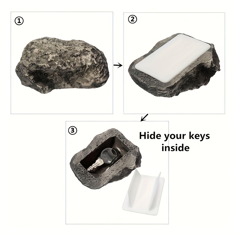 Hide a key Stone Box Creative Key Fake Stone Box Spare Key - Temu