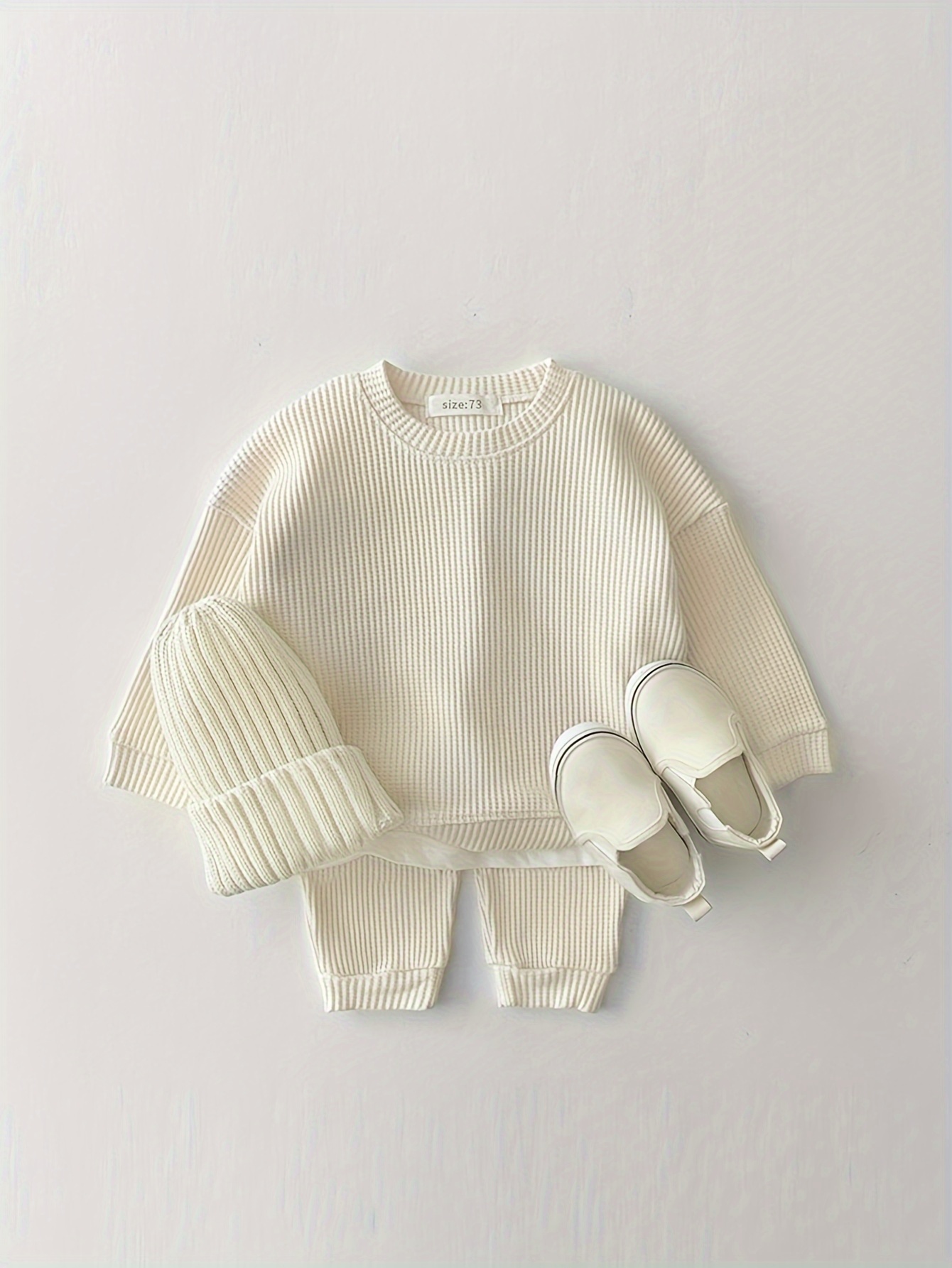 Conjunto de ropa de 2 piezas para recién nacido, de manga larga, con  botones, pantalones de punto, para bebé