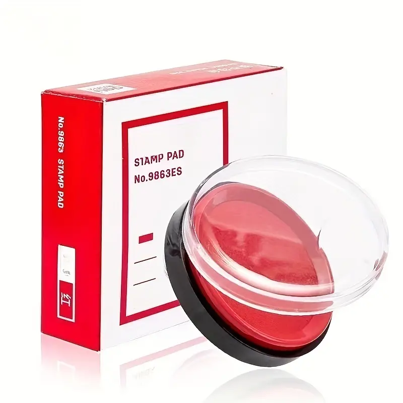 Quick Drying Stamp Pad Red Ink Small Circular Seal Company - Temu