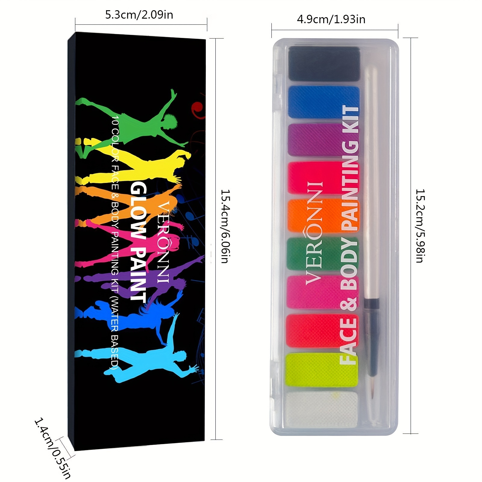 10 Colors Water Activated Eyeliner Palette With Fine - Temu